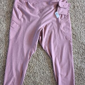 Pink Athletic Leggings with Pockets